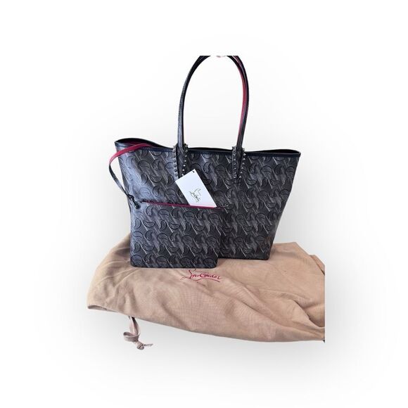 Christian Louboutin Cabata Leather Toile Tote & Pouch - Picture 2 of 10